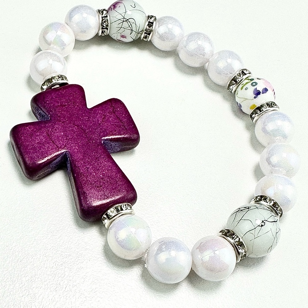 Purple cross bracelet